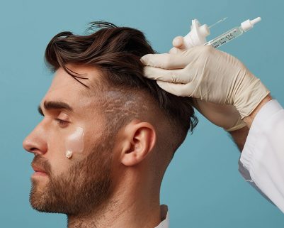 man-with-beard-is-getting-his-hair-done-by-doctor